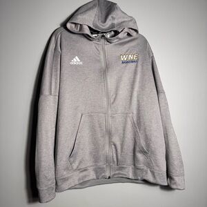 Adidas WNE Basketball unisex Gray Full Zip hoodie two front pockets